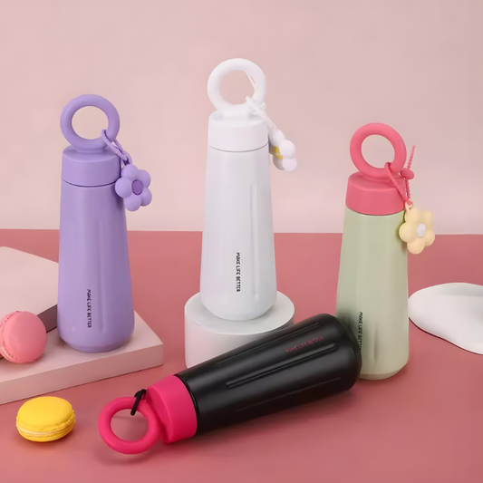 Cute Ring Handle Insulated Water Bottle