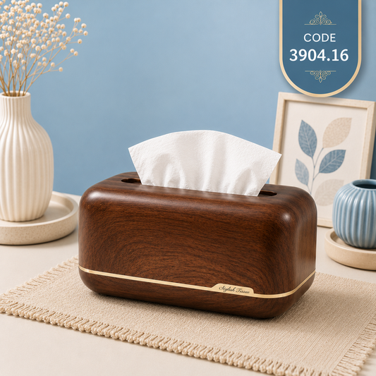 Plastic Square Wooden Tissue Box