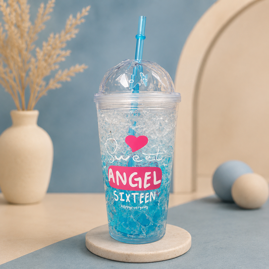 Sweet Angel Reusable Slush Cup with Straw