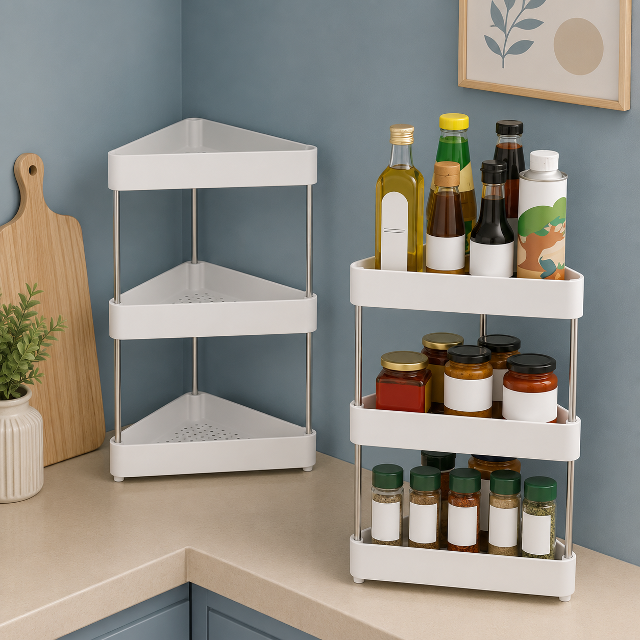 Corner 3-Tier Kitchen Storage Rack