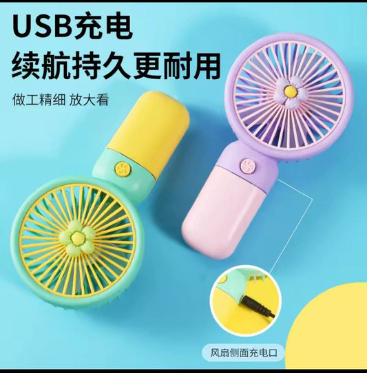 Cute Portable Mini Handheld Fan with Desktop Stand