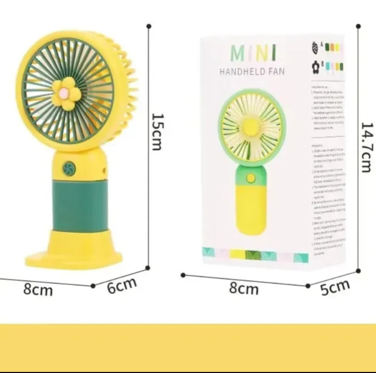 Cute Portable Mini Handheld Fan with Desktop Stand
