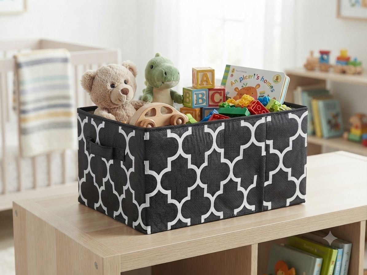 Fabric Storage Organizer Basket (13 × 9 × 8 Inches)