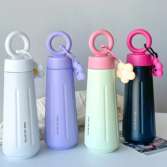 Cute Ring Handle Insulated Water Bottle