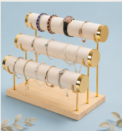 3-Tier Velvet Jewelry Display Stand