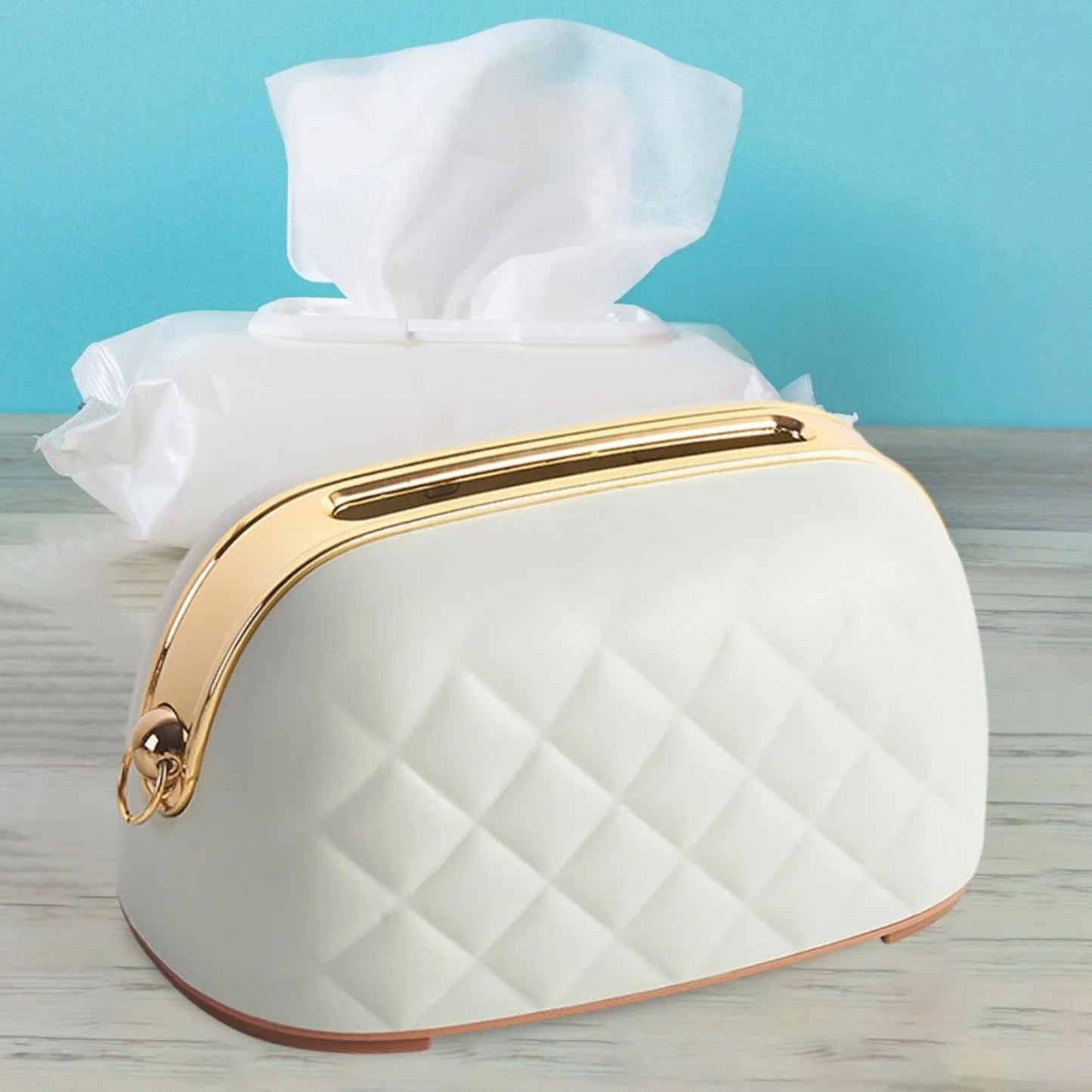 👜 Luxury Handbag Style Tissue Box with Gold Chain