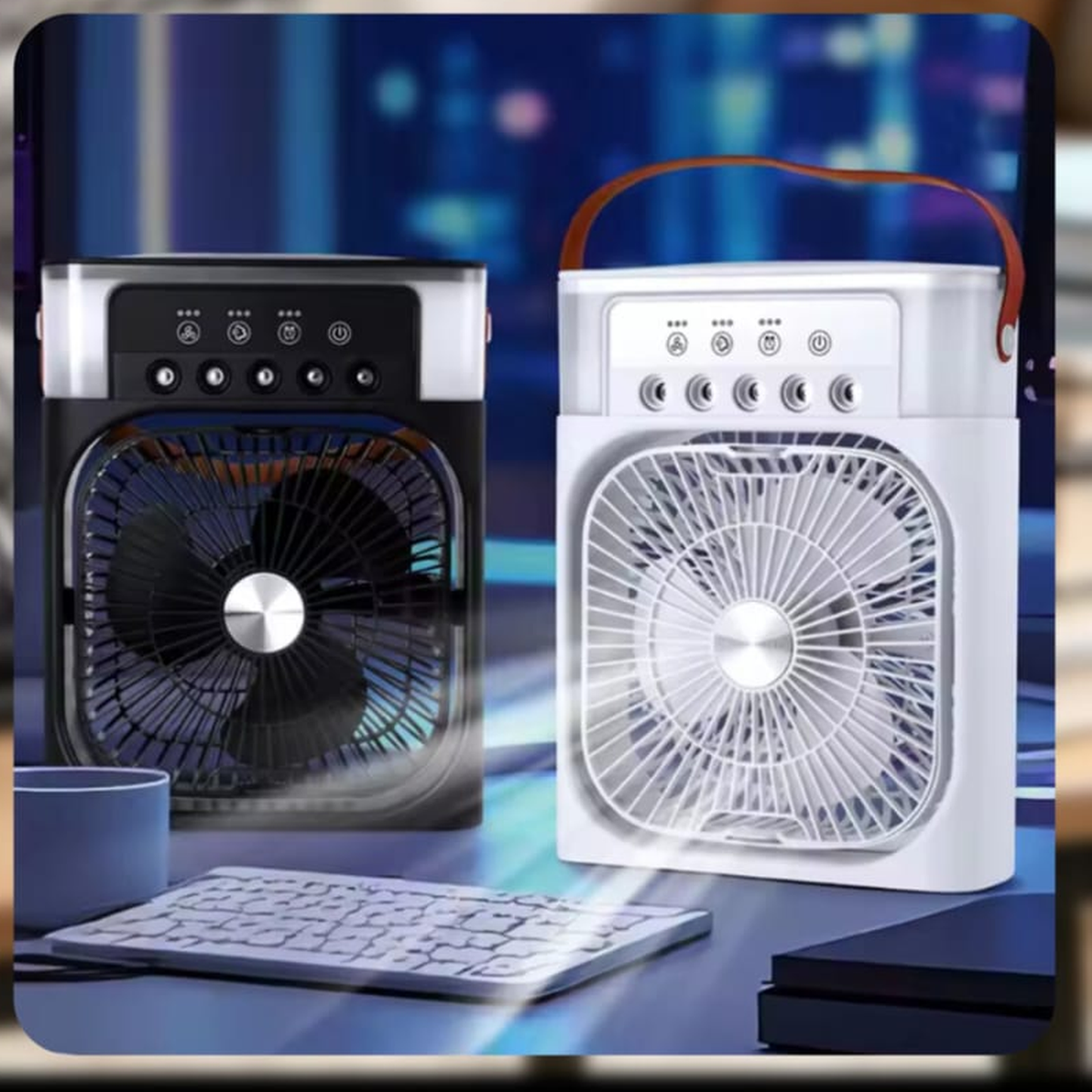 Portable 3-in-1 Air Cooler Fan with Humidifier & LED Light