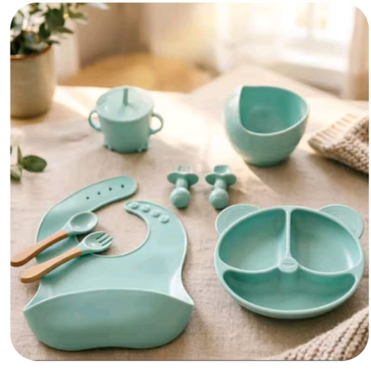 Silicone Baby Feeding Set – 9-Piece Self-Feeding Kit