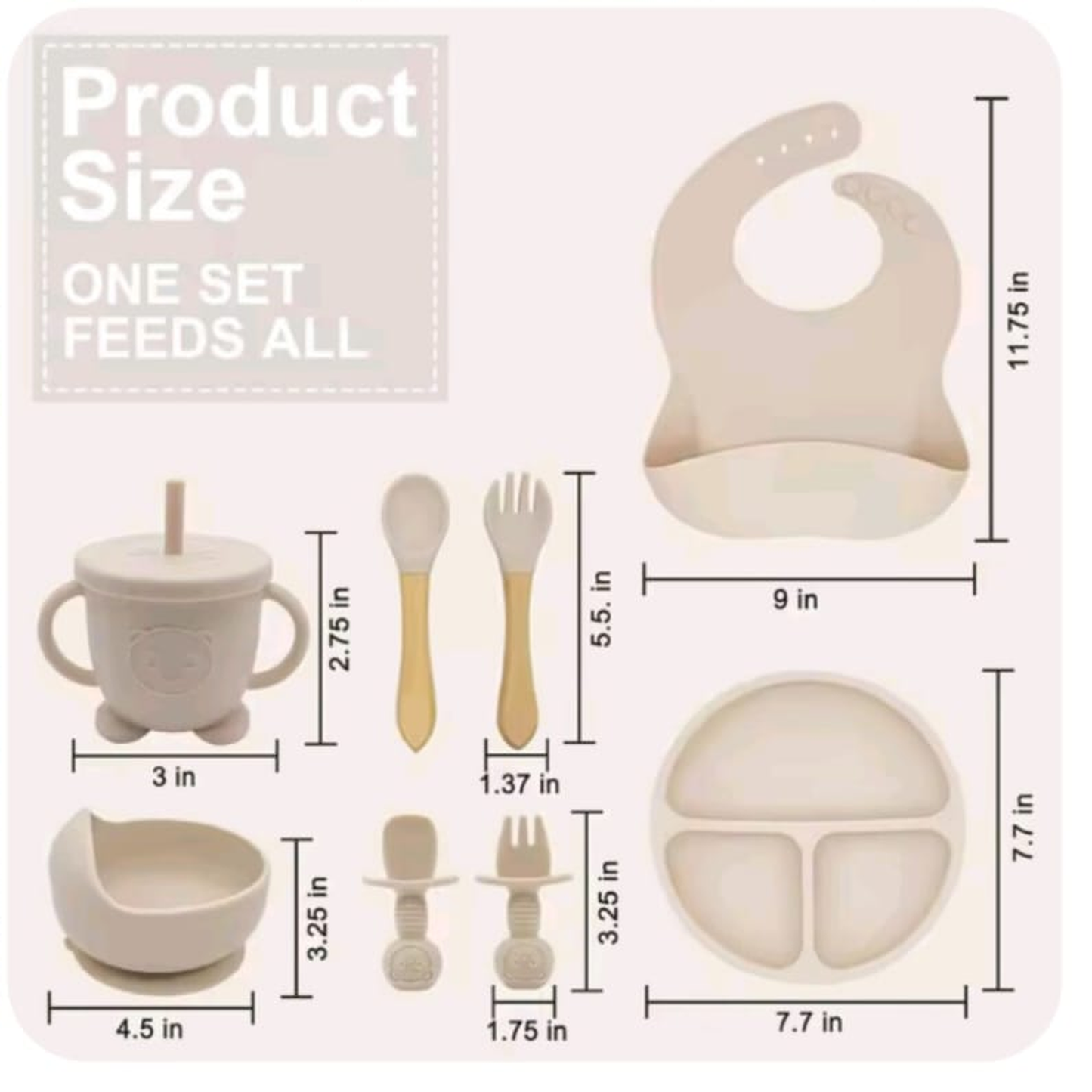 Silicone Baby Feeding Set – 9-Piece Self-Feeding Kit