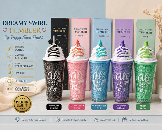 🍦 Dreamy Swirl Tumbler – 700ML