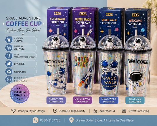 🚀 Space Adventure Astronaut Coffee Cup – 700ML