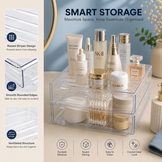 Crystal Clear Stackable Storage Organizer