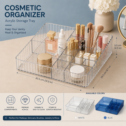 ✨ Premium Crystal Clear Multi-Compartment Organizer
