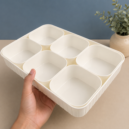 Multi-Compartment 6pc's Cosmetic Organizer Tray