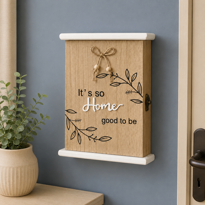 🏠 Decorative Wooden Wall-Mounted Key Holder Box