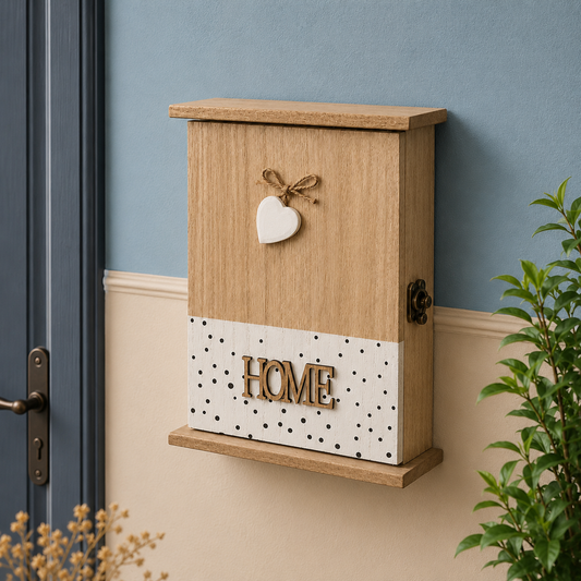 🏠 Decorative Wooden Wall-Mounted Key Holder Box