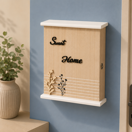 🏠 Decorative Wooden Wall-Mounted Key Holder Box