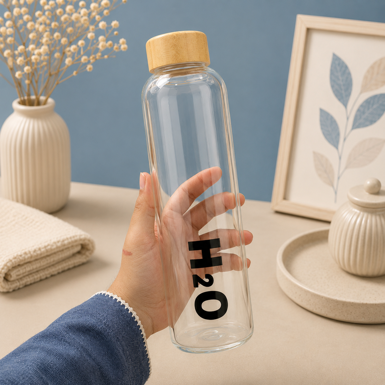 Premium H2O Glass Water Bottle