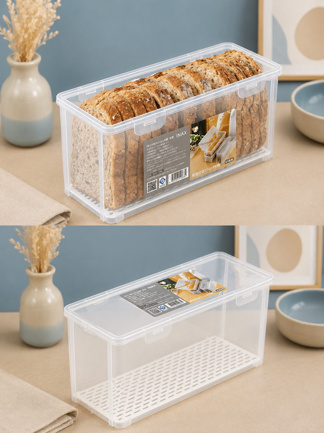Bread Storage Box with Drain Tray