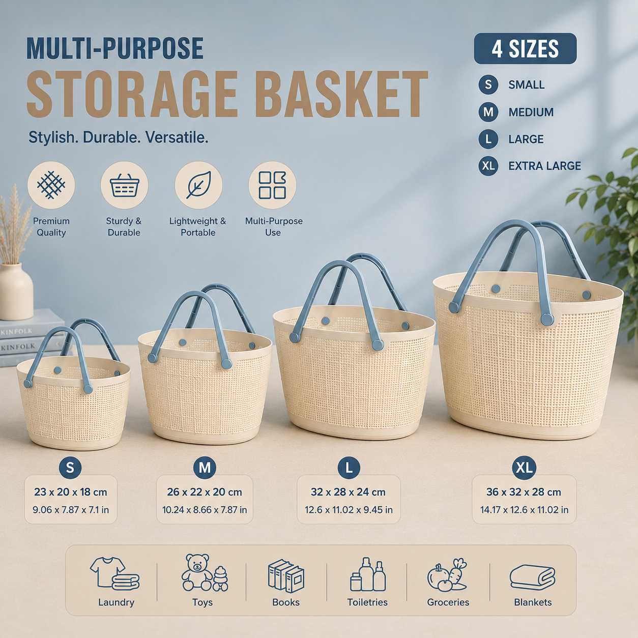Multi-Purpose Storage Basket (Available in 4 Sizes)