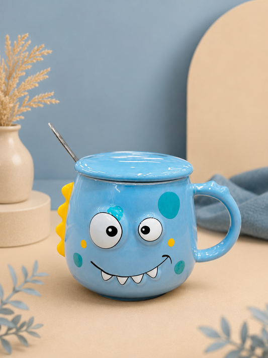Cartoon Monster Mug with Lid & Spoon