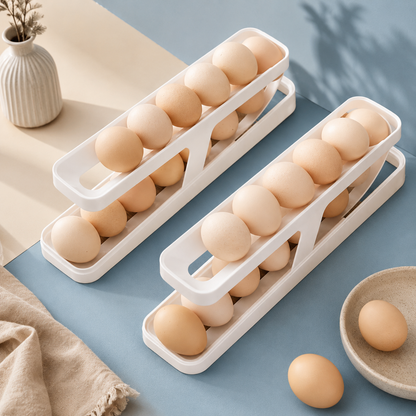 Gravity-Fed Egg Dispenser Rack