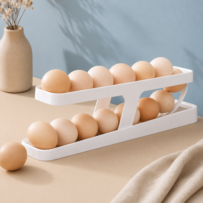 Gravity-Fed Egg Dispenser Rack