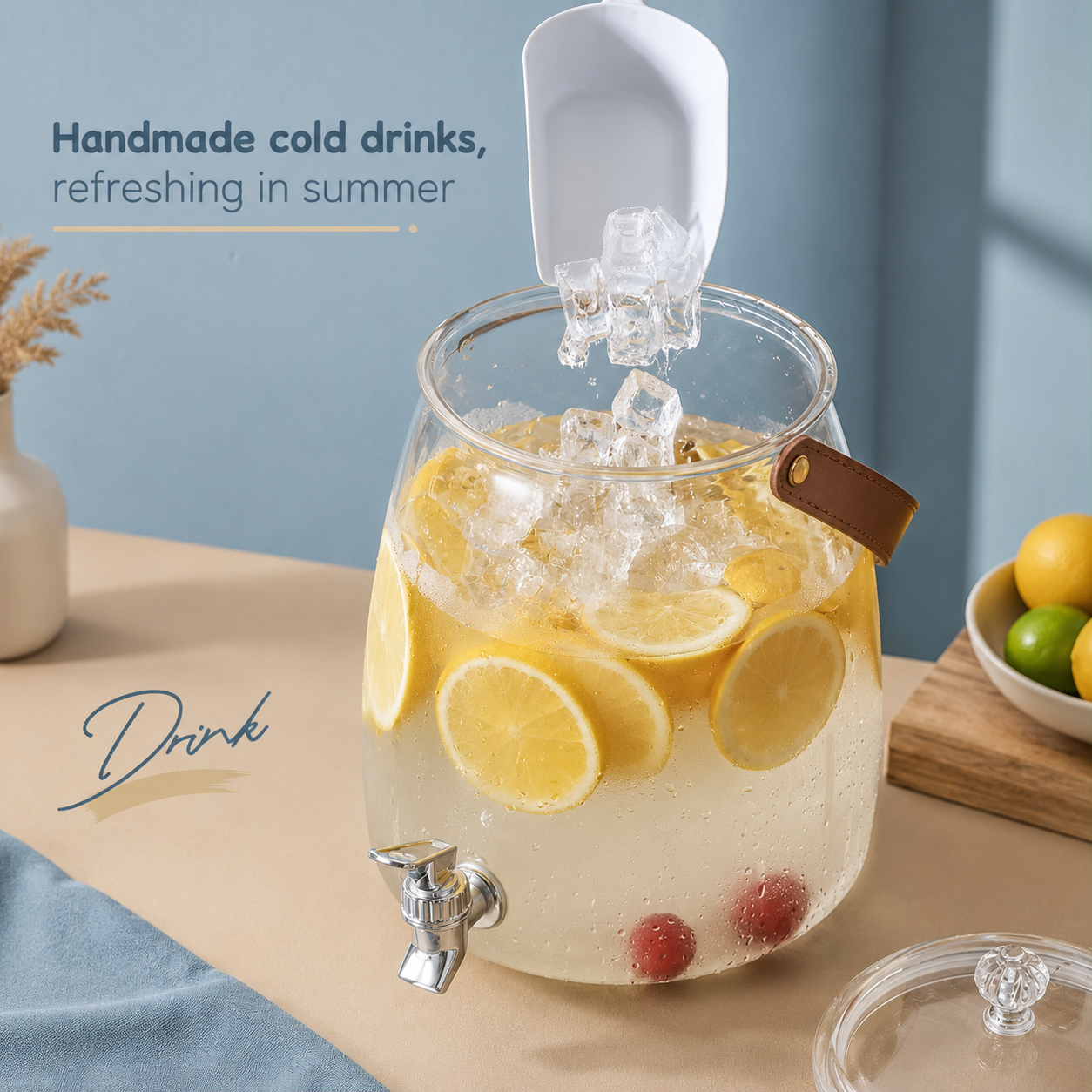Beverage Barrel Glass Dispenser – 4 Liters