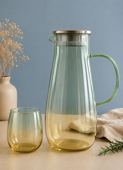 Imported Gradient Glass Water Jug & Glass Set