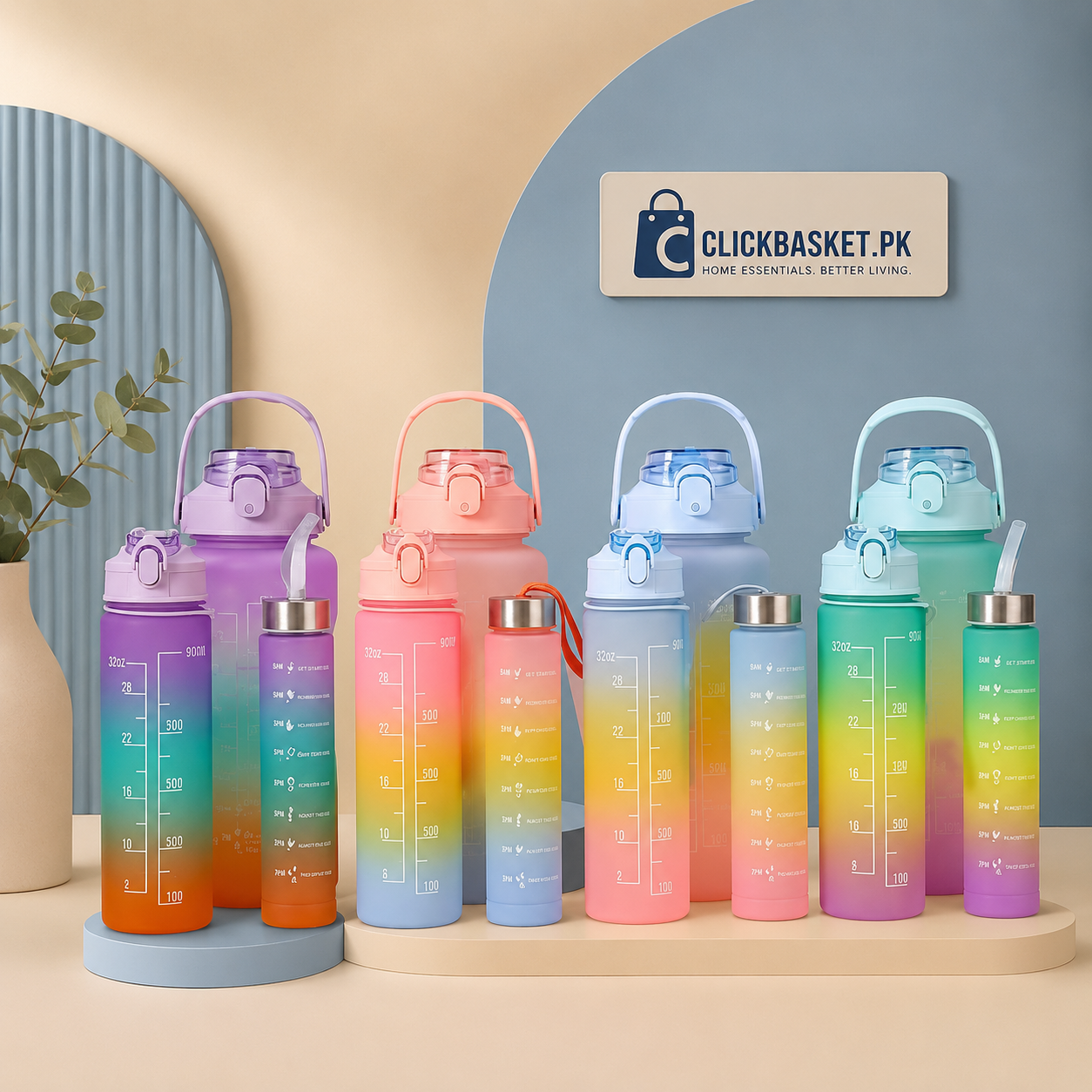 Gradient Motivational 3pc's Water Bottle Collection