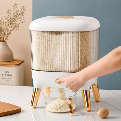 Rice Storage Dispenser 10 K.G with One-Touch Dispensing