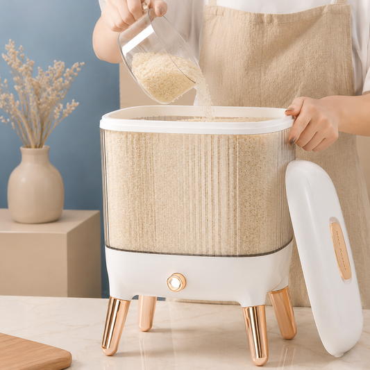 Rice Storage Dispenser 10 K.G with One-Touch Dispensing