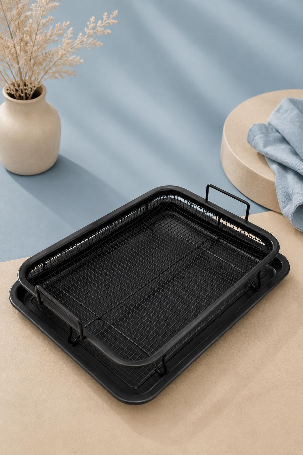 Oven Air Fryer & Stainer Basket & Tray Set
