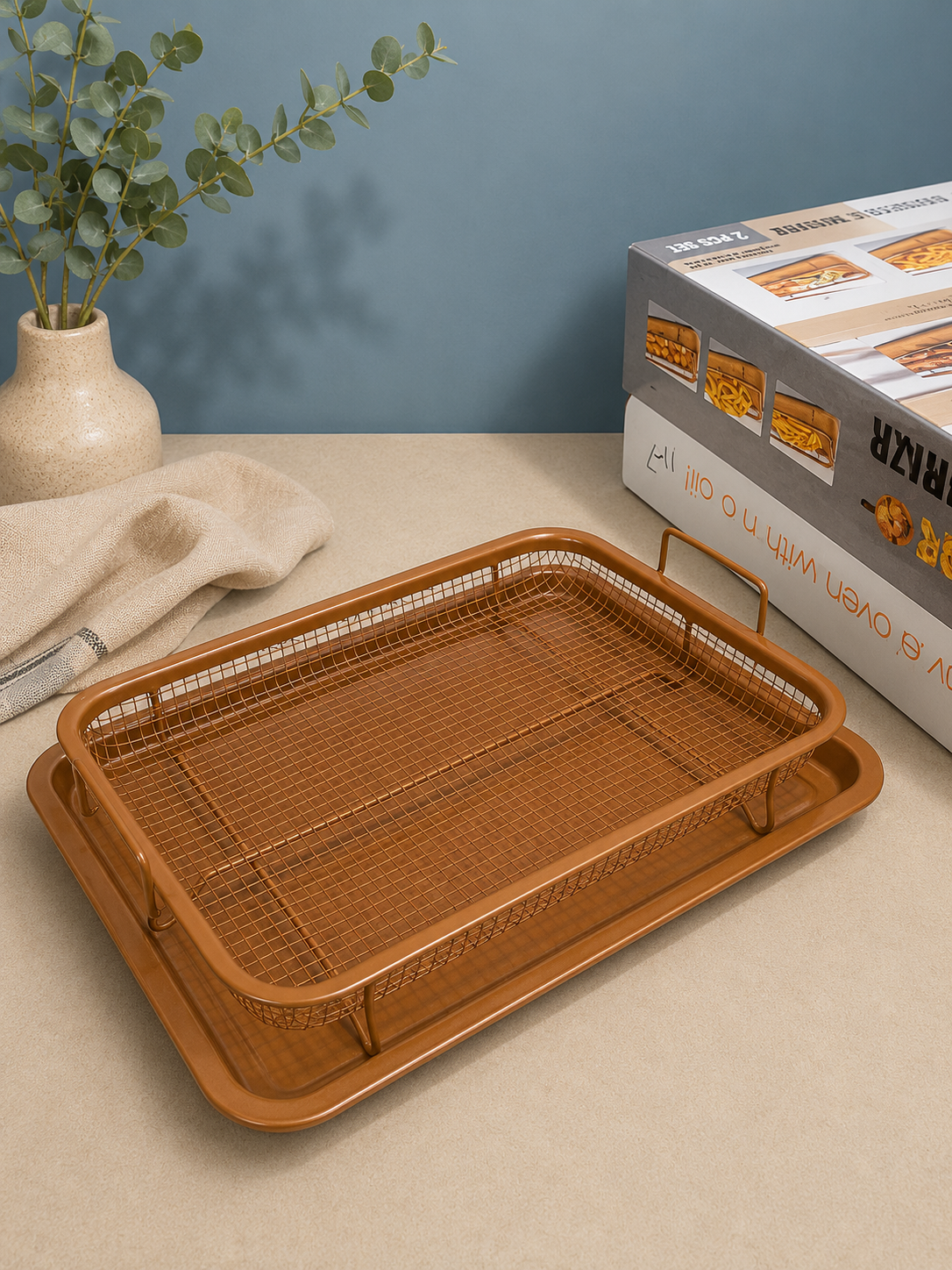 Oven Air Fryer & Stainer Basket & Tray Set