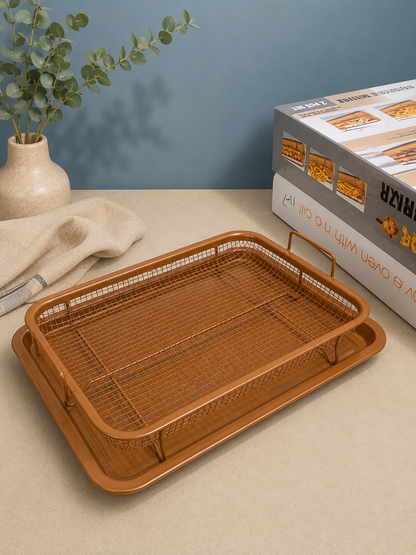 Oven Air Fryer & Stainer Basket & Tray Set
