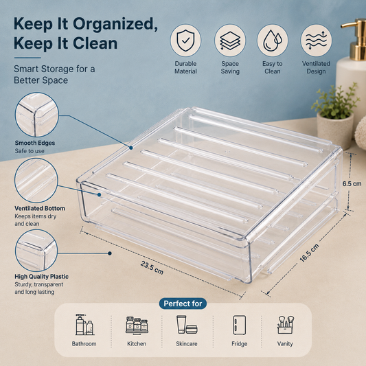 Crystal Clear Stackable Storage Organizer