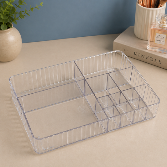✨ Premium Crystal Clear Multi-Compartment Organizer