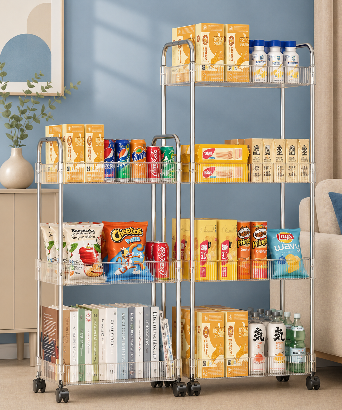 4-Tier Multipurpose Storage Rack with Wheels