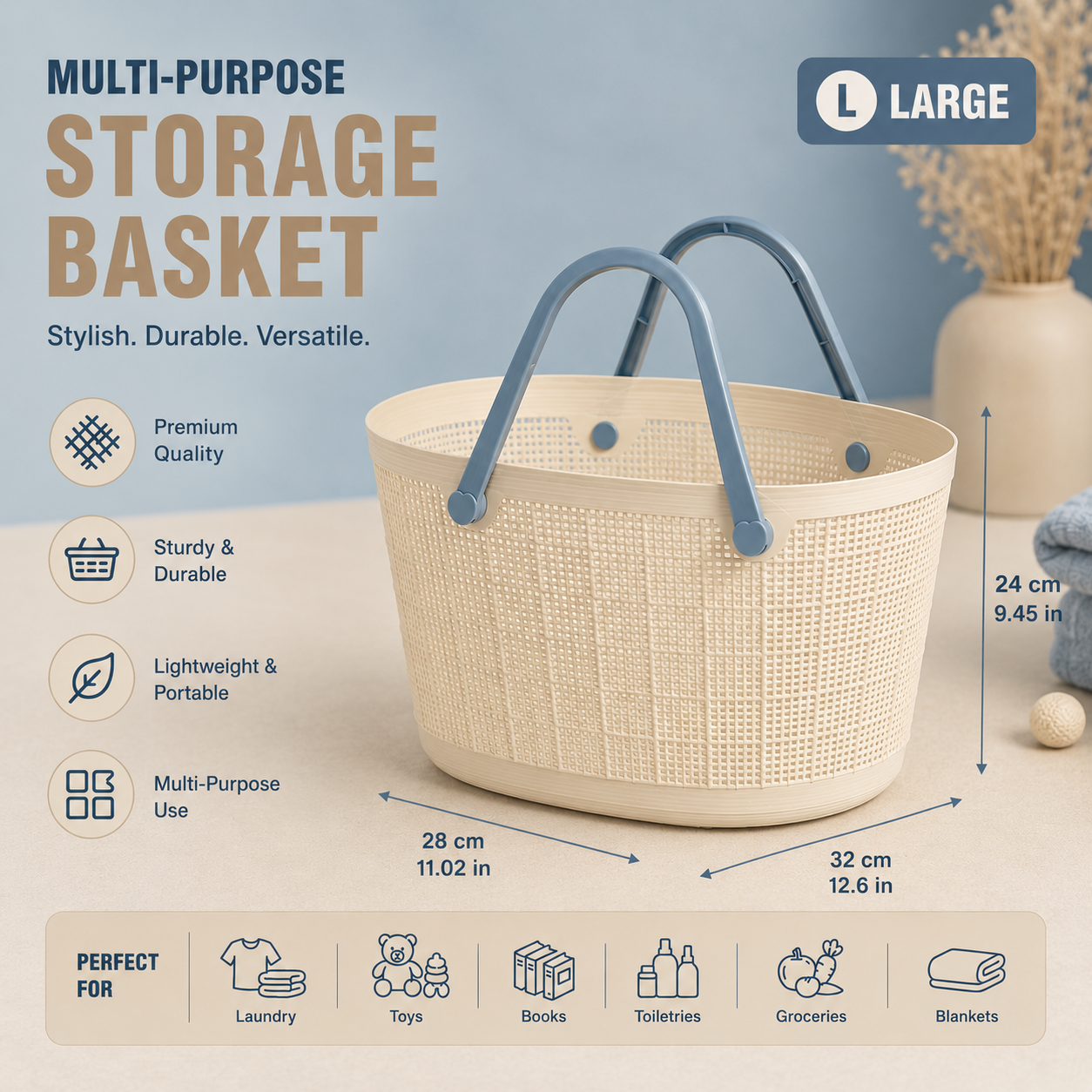 Multi-Purpose Storage Basket (Available in 4 Sizes)