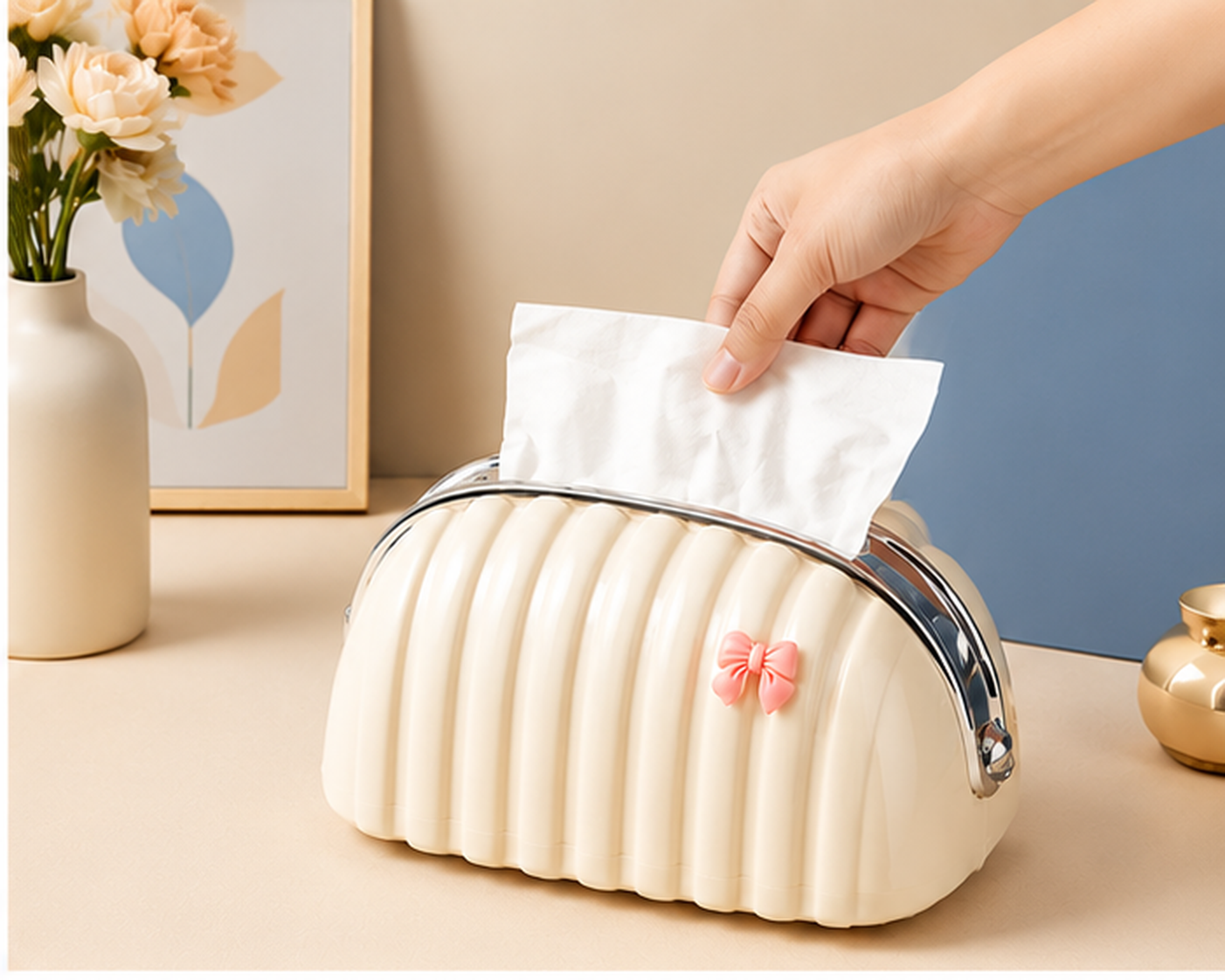 Premium Decorative Shell Style Tissue Box Holder
