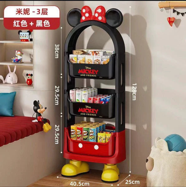 Mickey-Themed 3-Tier Kids Storage Organizer Shelf