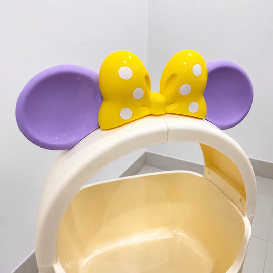Mickey-Themed 2-Tier Kids Storage Organizer Shelf (Purple)