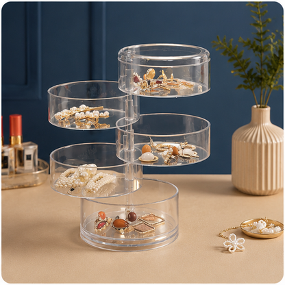 Rotating 360° Acrylic Jewelry Organizer – Multi-Layer Storage Box
