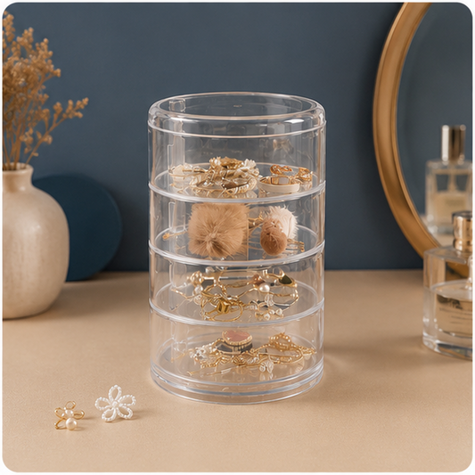 Rotating 360° Acrylic Jewelry Organizer – Multi-Layer Storage Box