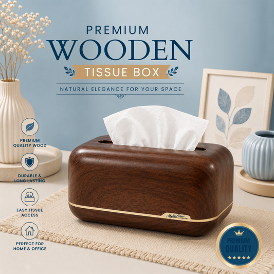 Plastic Square Wooden Tissue Box