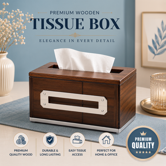 Premium Wooden Tissue Box
