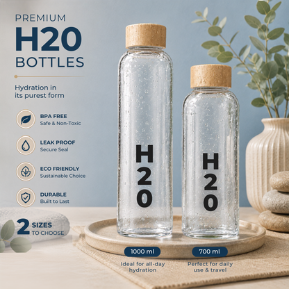 Premium H2O Glass Water Bottle