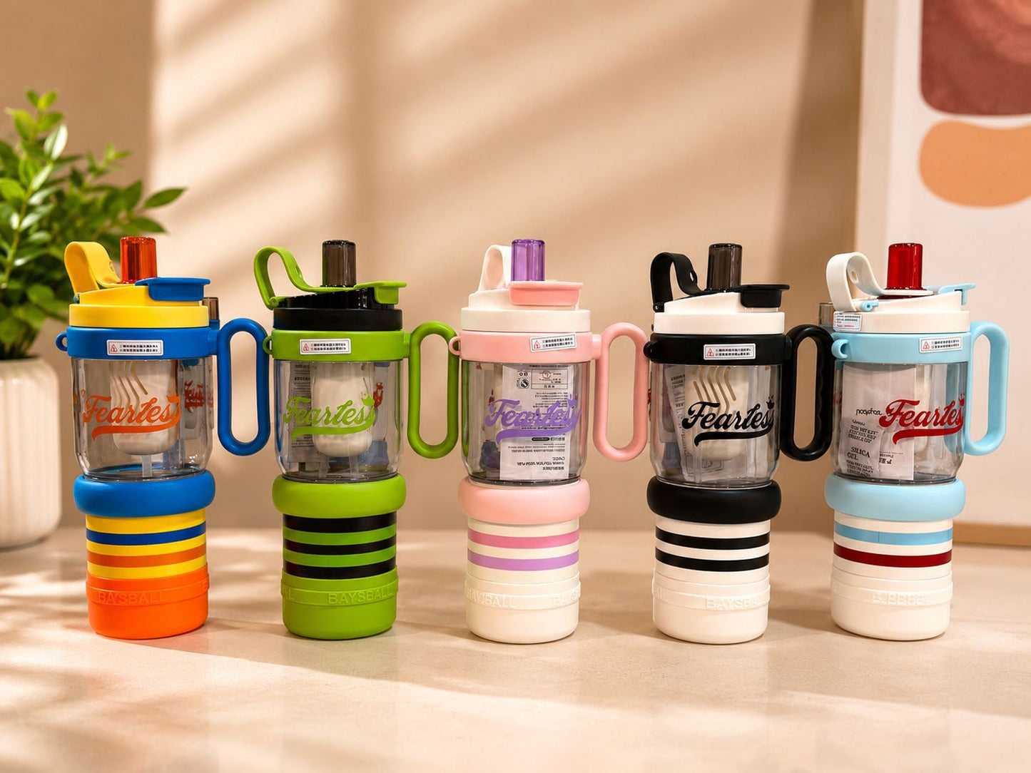 Fearless Kids 4 in 1 Water Bottle with Handle & Straw 1000ml