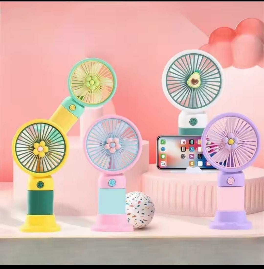 Cute Portable Mini Handheld Fan with Desktop Stand