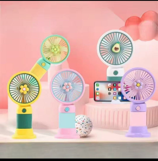 Cute Portable Mini Handheld Fan with Desktop Stand